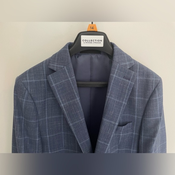 Collection by Michael Strahan | Blue Windowpane Suit Jacket for Boys | Size 14 - Picture 11 of 11